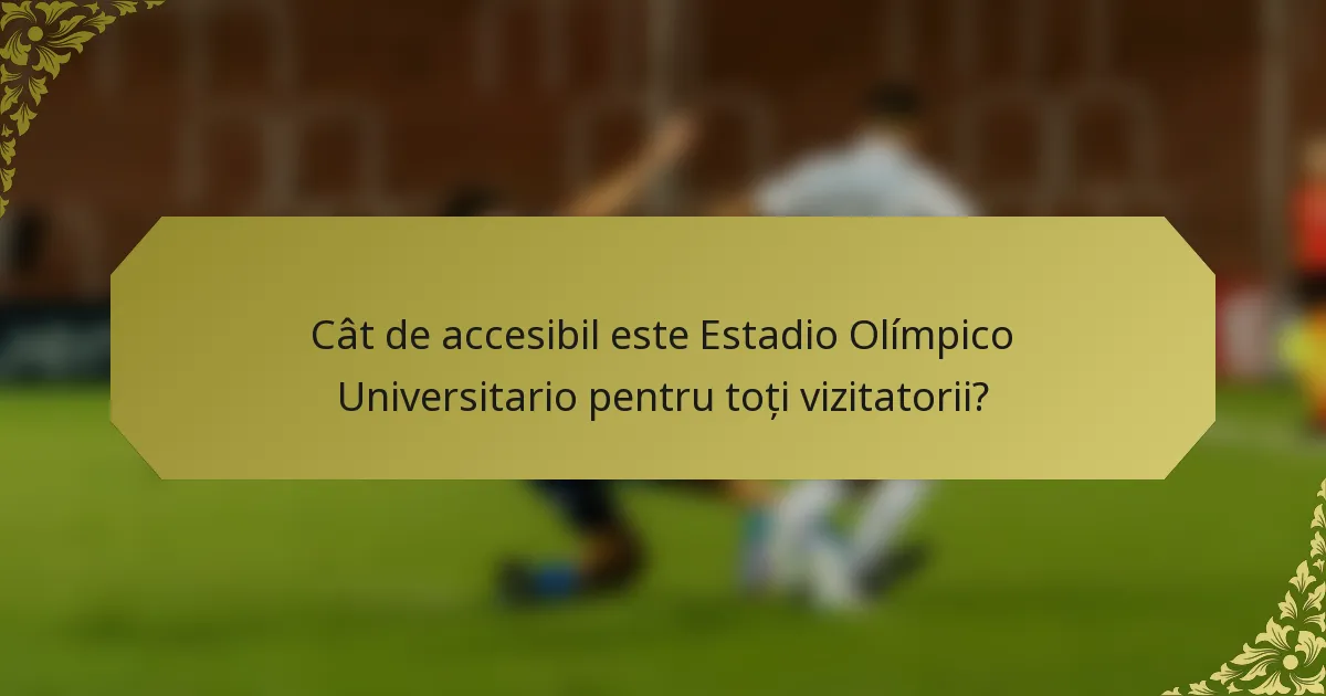 Cât de accesibil este Estadio Olímpico Universitario pentru toți vizitatorii?