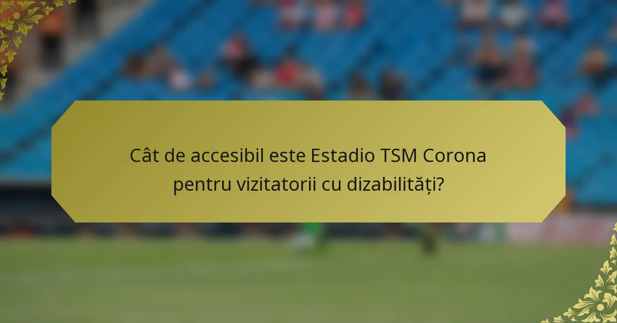 Cât de accesibil este Estadio TSM Corona pentru vizitatorii cu dizabilități?