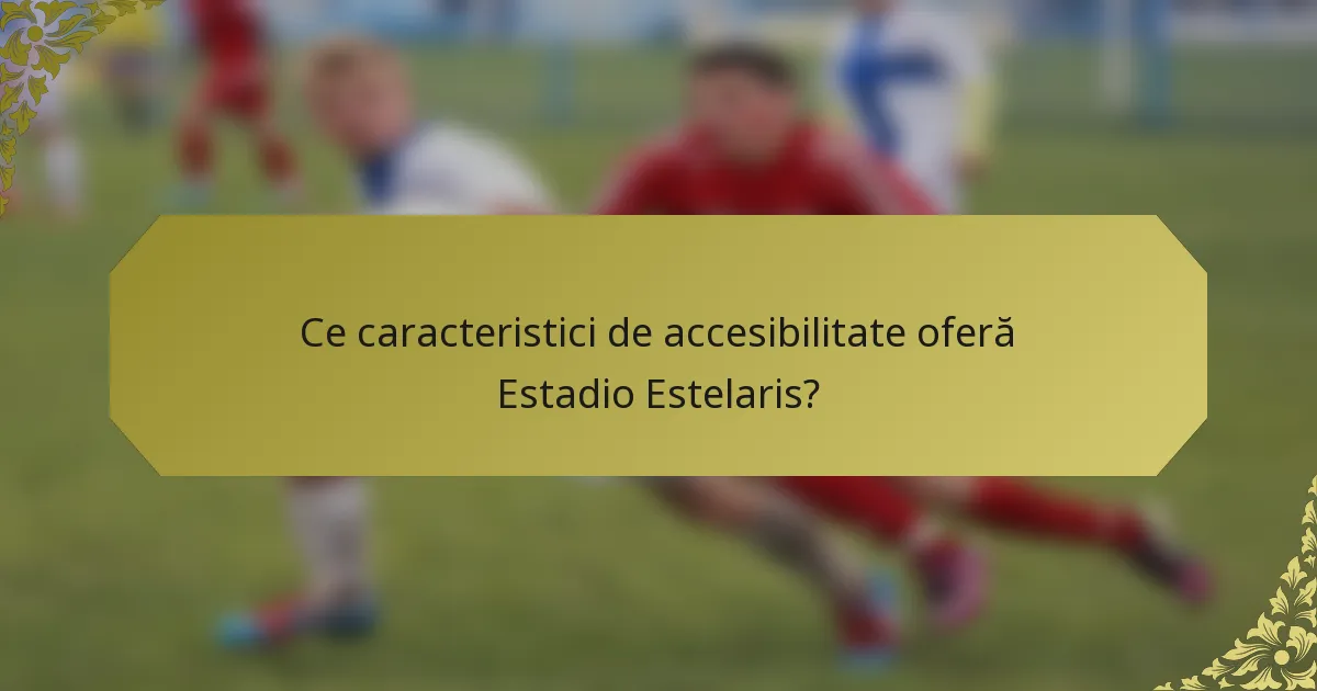Ce caracteristici de accesibilitate oferă Estadio Estelaris?
