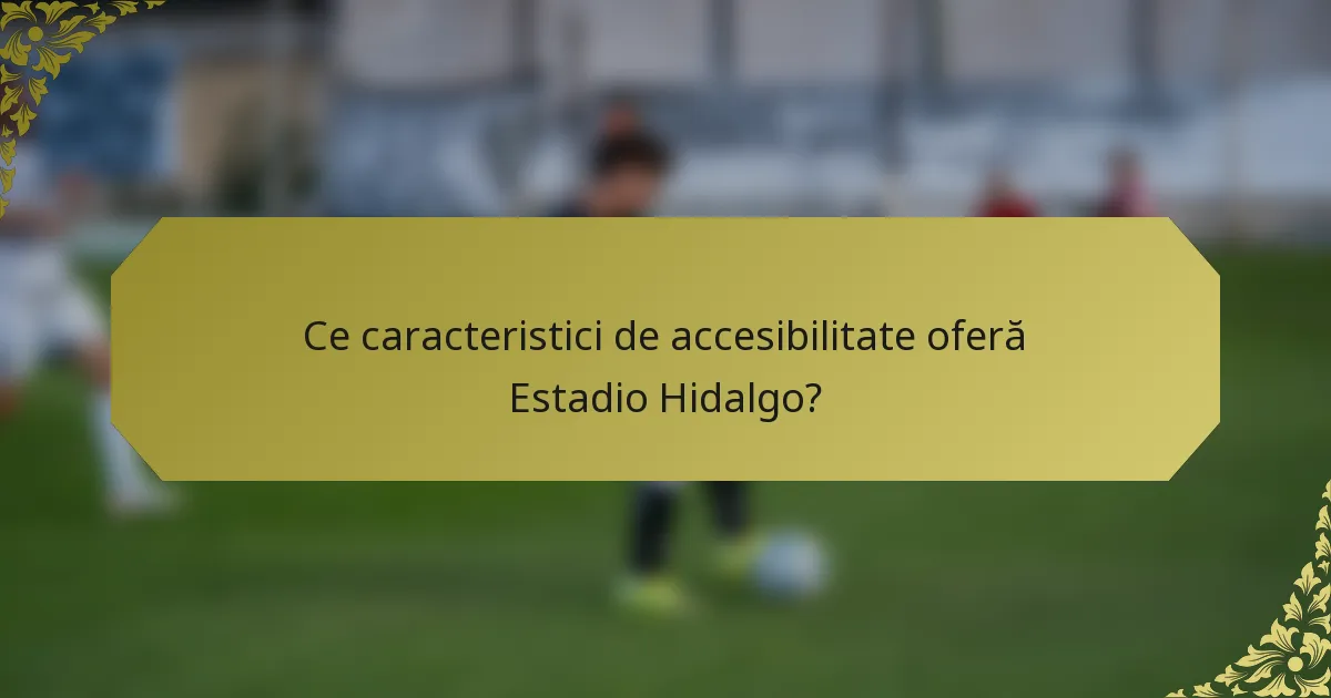 Ce caracteristici de accesibilitate oferă Estadio Hidalgo?