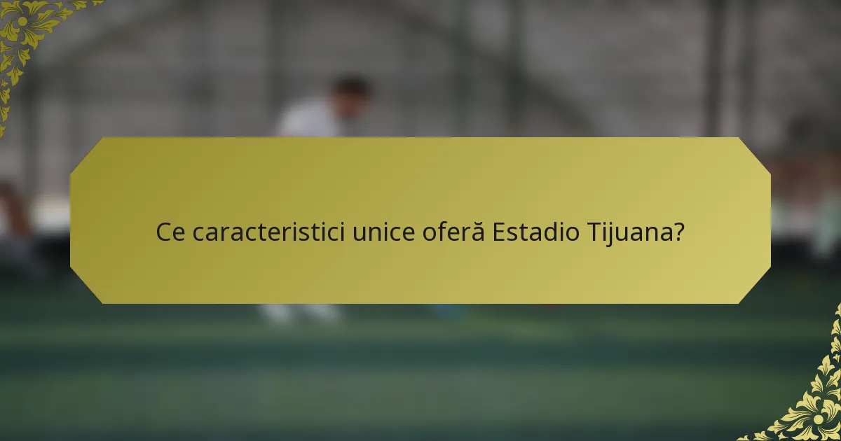 Ce caracteristici unice oferă Estadio Tijuana?