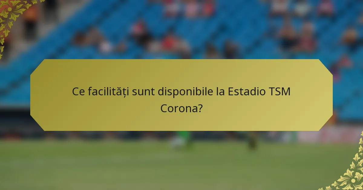 Ce facilități sunt disponibile la Estadio TSM Corona?