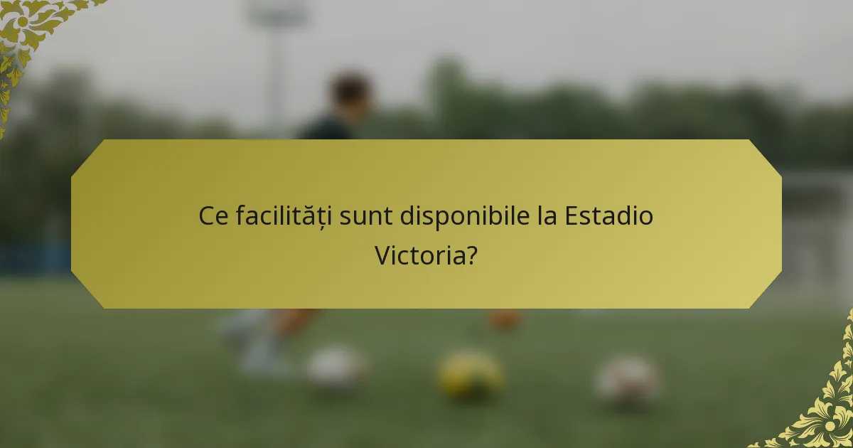 Ce facilități sunt disponibile la Estadio Victoria?